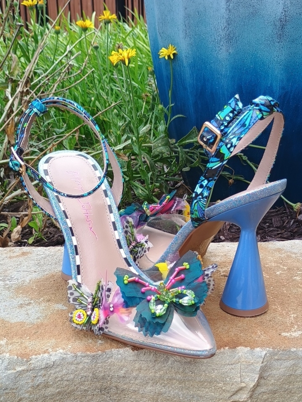 Betsey Johnson 3D Butterfly Embellished  Heels Women's Size 7
